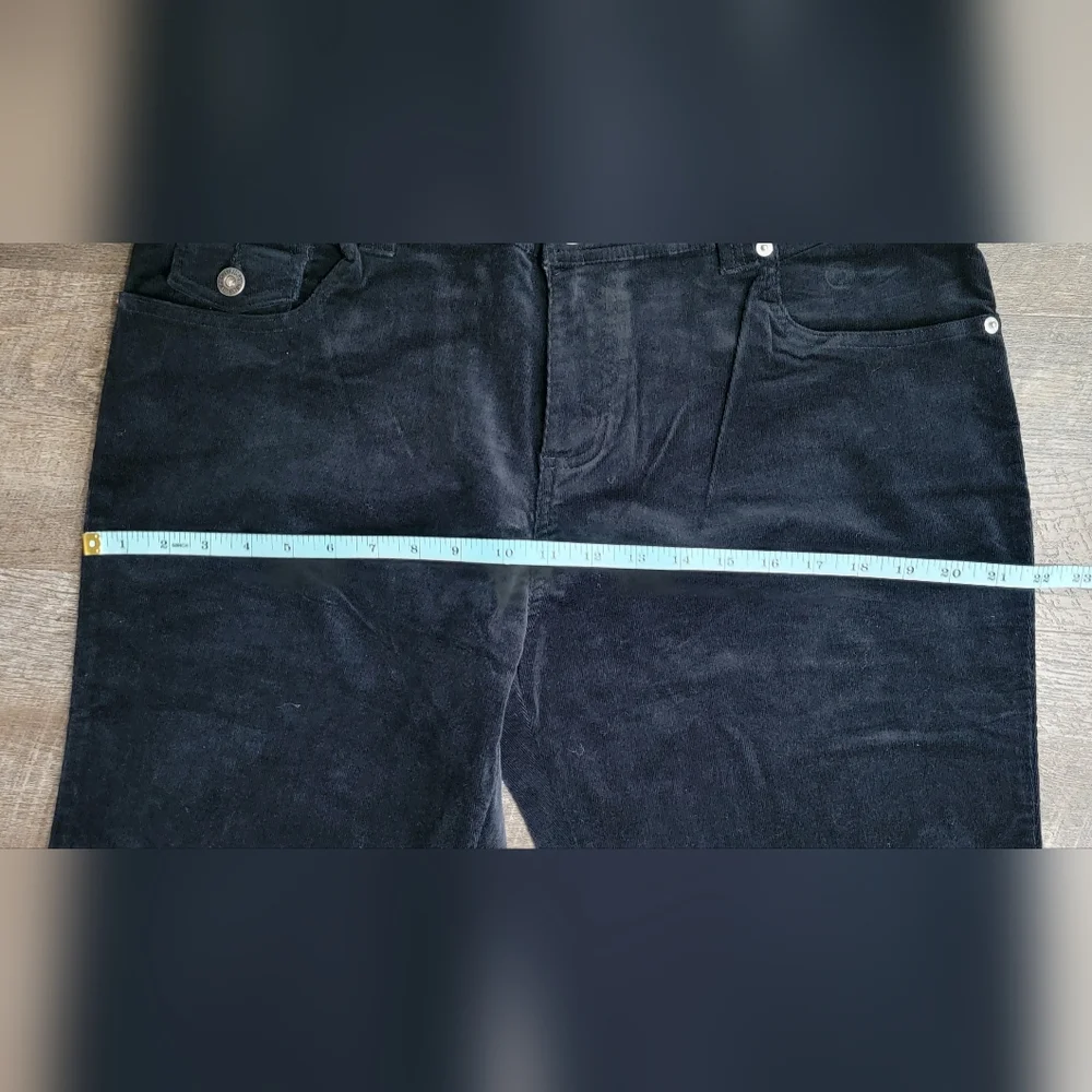 Y2K Vintg Guess‎ Flared Corduroy Pants Womens 34 Black Stretchy Low-Mid Rise NWT - Picture 8 of 12